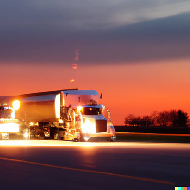 A semi tractor